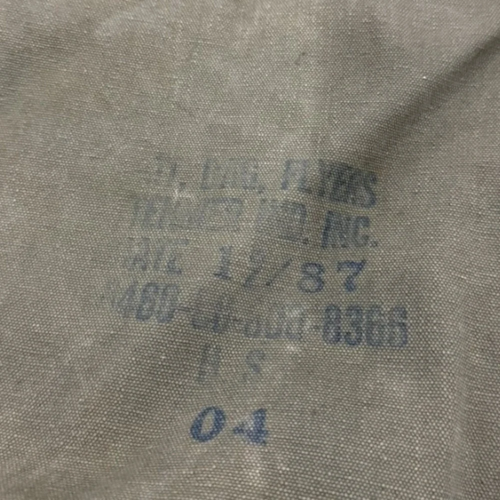 Vintage Military Canvas Duffel flyers Bag Olive Drab Green Army Surplus Gear Bag